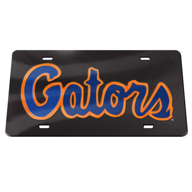 Placa de matrícula de acrílico especial FONDO NEGRO GATORS de Florida Gators