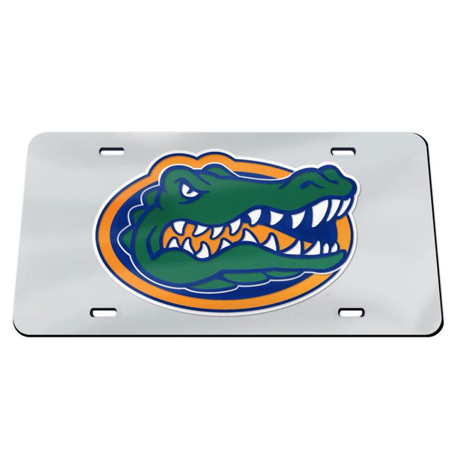 Matrícula especial de acrílico con fondo plateado de los Florida Gators