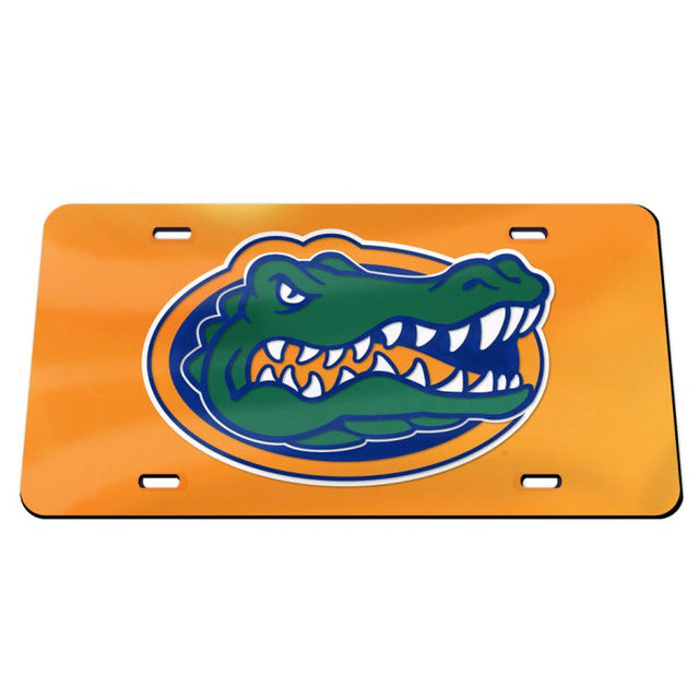 Matrícula acrílica especial con fondo naranja de los Florida Gators