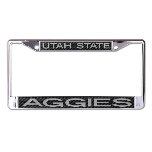 Utah State Aggies CARBON Lic Plt Frame S/L Printed