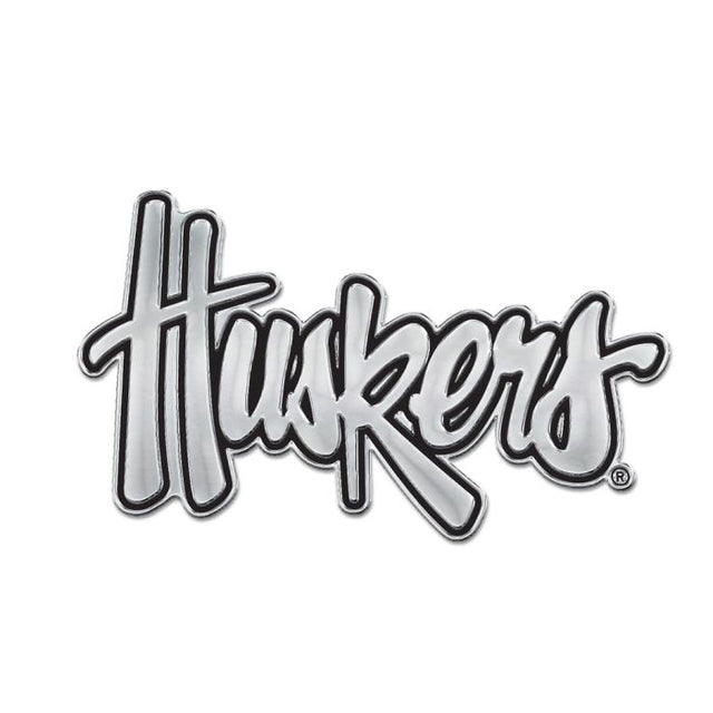 Nebraska Cornhuskers HUSKERS Chrome Free Form Auto Emblem