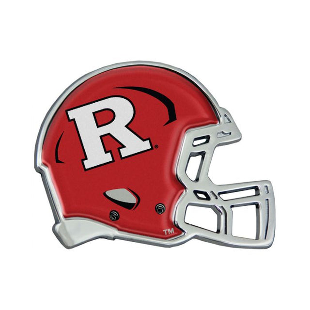 Emblema de metal cromado abovedado para casco de los Rutgers Scarlet Knights
