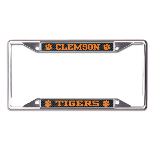 Marco de acero inoxidable Clemson Tigers CARBON Lic Plt impreso