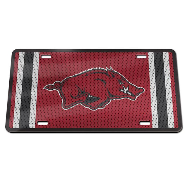 Placa de matrícula acrílica especial de Arkansas Razorbacks JERSEY