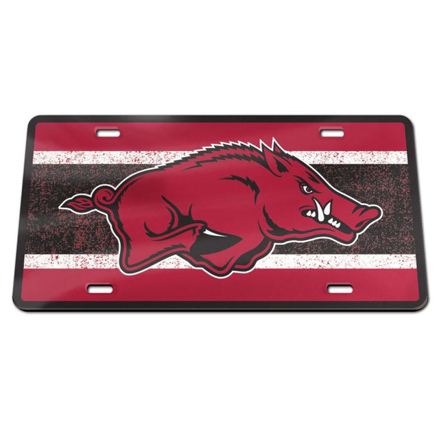 Matrícula acrílica especial VINTAGE de Arkansas Razorbacks
