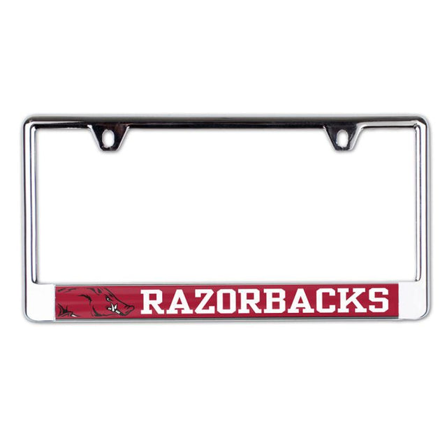 Marco de matrícula MEGA de Arkansas Razorbacks con impresión en B/O