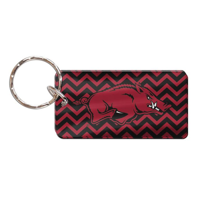 Llavero rectangular CHEVRON de Arkansas Razorbacks