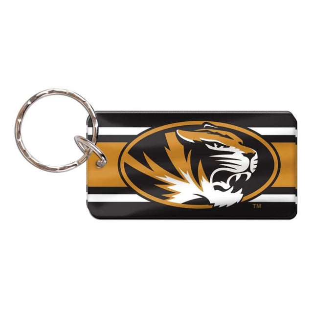 Llavero rectangular con rayas de los Missouri Tigers