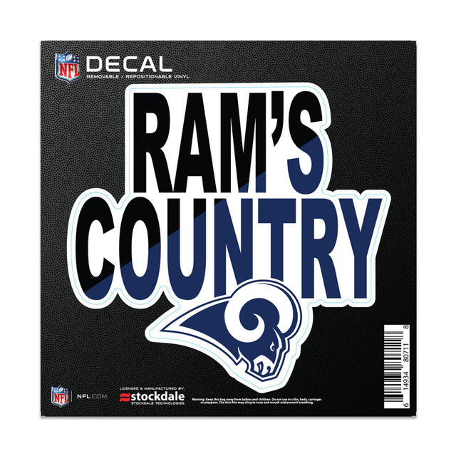 Calcomanía para todo tipo de superficies de 6 x 6 de Los Angeles Rams