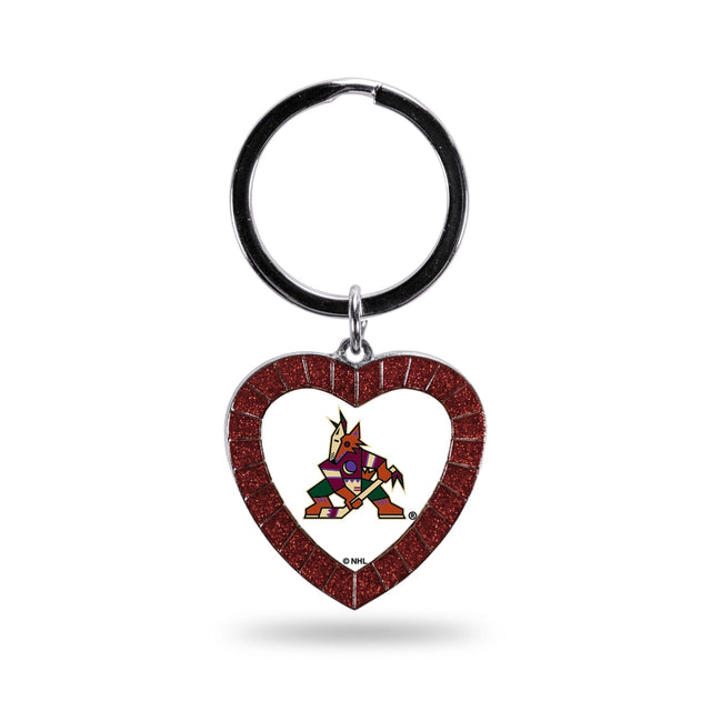 Arizona Coyotes Colored Rhinestone Heart Keychain - Maroon