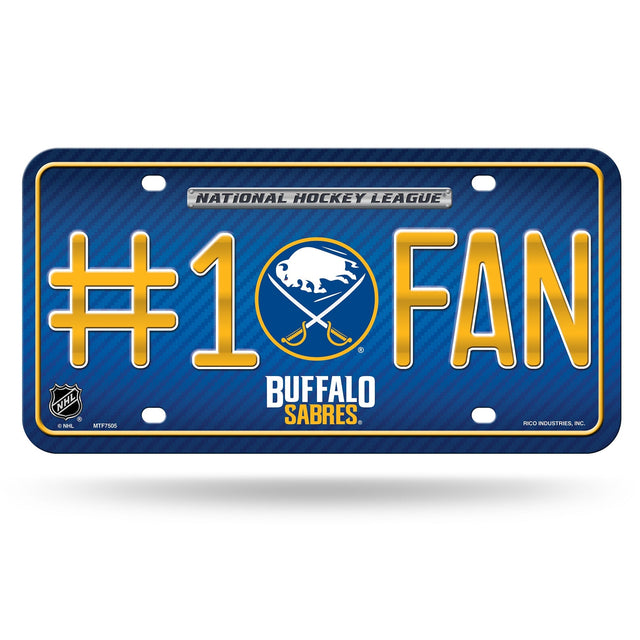 Buffalo Sabres Primary Logo #1 Fan Metal Auto Tag