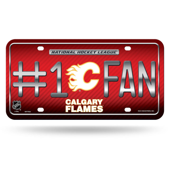Calgary Flames #1 Fan Metal Auto Tag