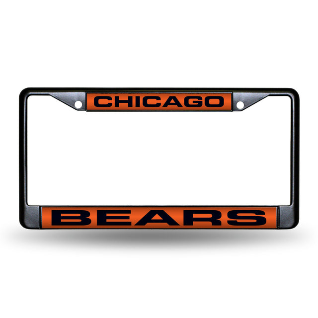 Chicago Bears Black Laser Chrome 12 x 6 License Plate Frame