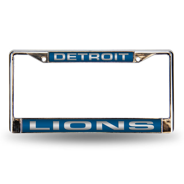 Detroit Lions Blue Laser Chrome Frame