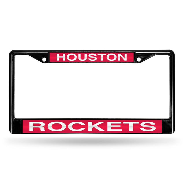 Houston Rockets Black Laser Chrome 12 x 6 License Plate Frame