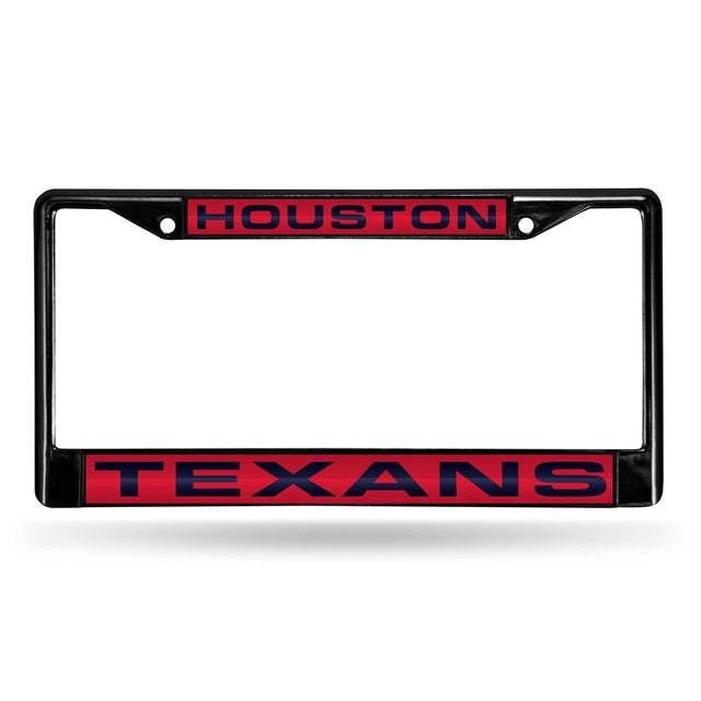 Houston Texans Black Laser Chrome 12 x 6 License Plate Frame