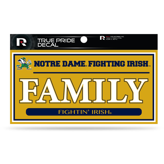 Notre Dame 3" X 6" True Pride Decal - Family (Alternate)