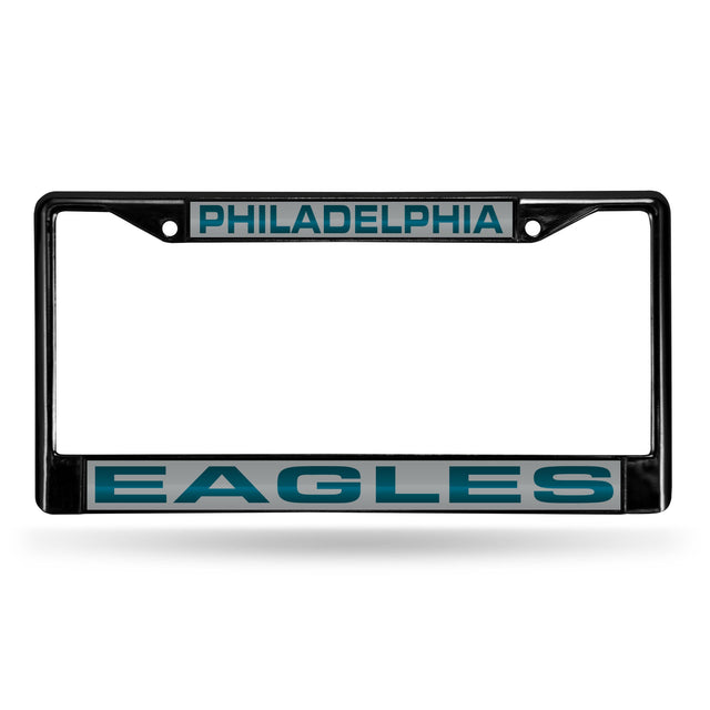 Philadelphia Eagles Black Laser Chrome 12 x 6 License Plate Frame