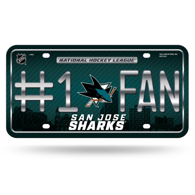 San Jose Sharks #1 Fan Metal Auto Tag