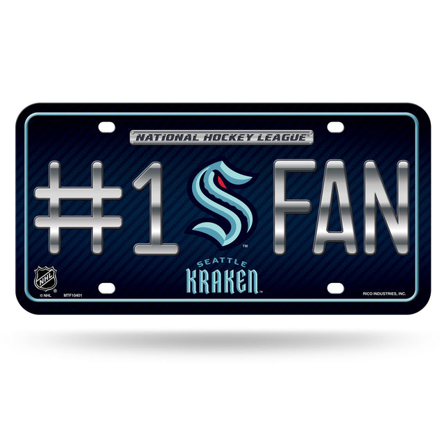 Seattle Kraken #1 Fan Metal Auto Tag