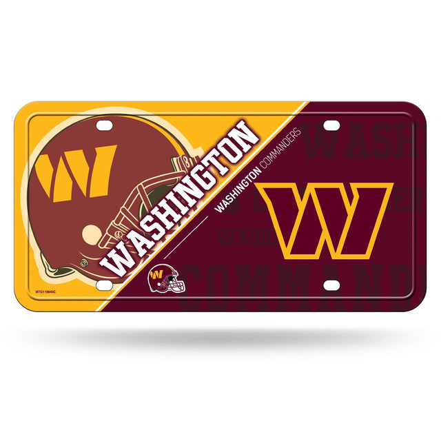 Washington Commanders Metal Auto Tag - Split Design