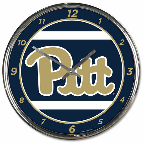 ~Pittsburgh Panthers Round Chrome Wall Clock~ backorder