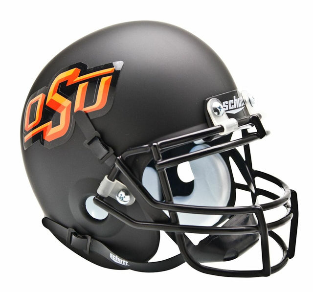 Casco Schutt Mini de los Oklahoma State Cowboys - Casco alternativo negro n.º 3