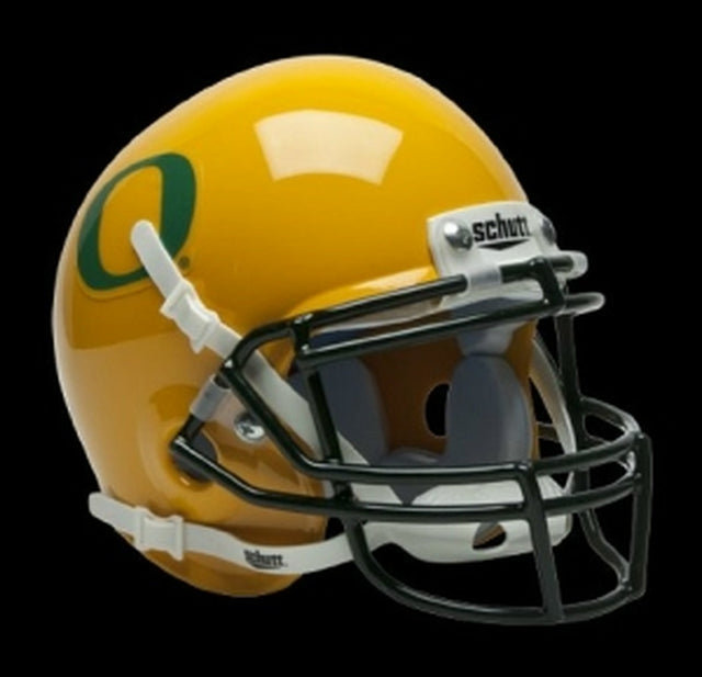 Oregon Ducks Schutt Mini Helmet - Gold w/DG Decal Alternate Helmet