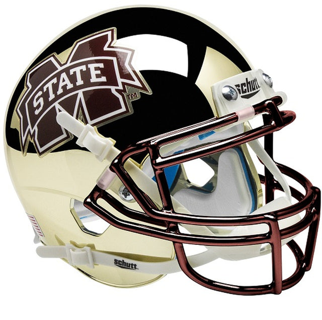 Casco Schutt Mini de Mississippi State Bulldogs, cromado