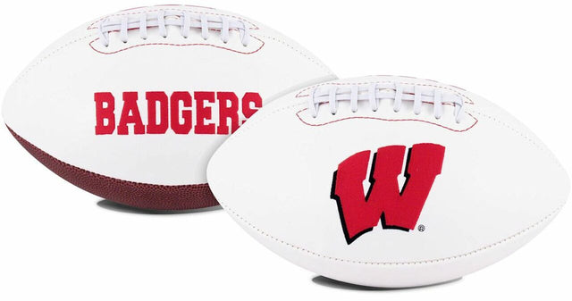 Serie de firmas bordadas de tamaño completo de fútbol de Wisconsin Badgers