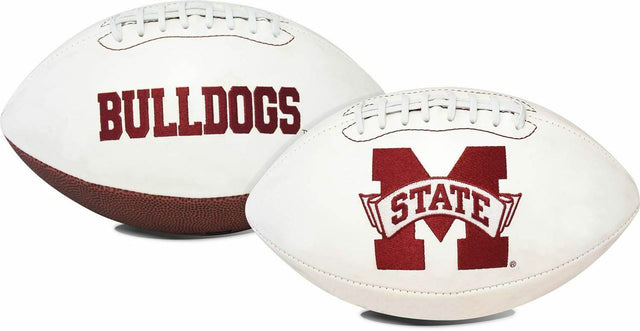Balón de fútbol de tamaño completo de Mississippi State Bulldogs, serie de firmas bordadas