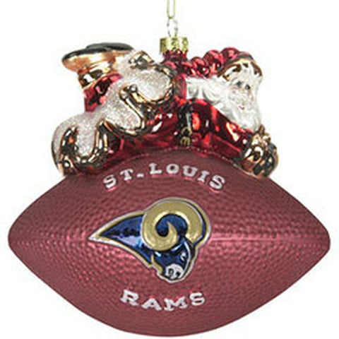 St. Louis Rams Ornament 5 1/2" Peggy Abrams Glass Football CO