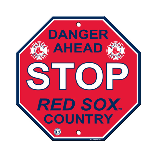 Boston Red Sox Sign 12x12 Plastic Stop Style CO