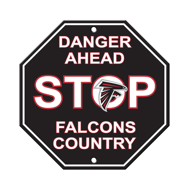Letrero de plástico de los Atlanta Falcons de 12 x 12 pulgadas, estilo Stop CO
