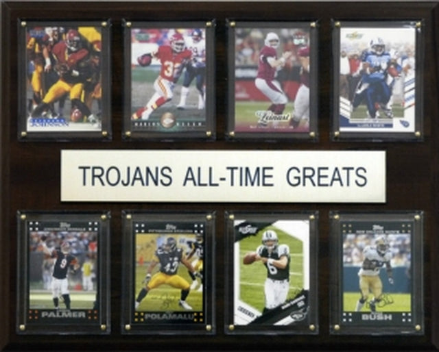 Placa de los USC Trojans de 12 x 15 con los mejores jugadores de todos los tiempos