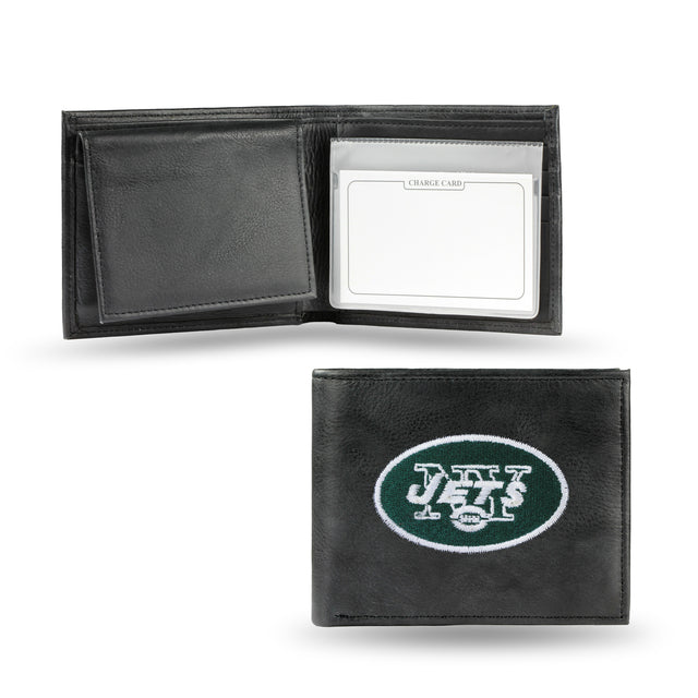 Billetera de cuero bordada de los New York Jets