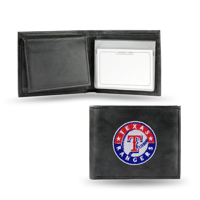 Billetera de cuero bordada de los Texas Rangers