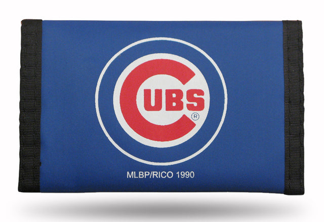 Billetera de nailon azul con tres pliegues de los Chicago Cubs