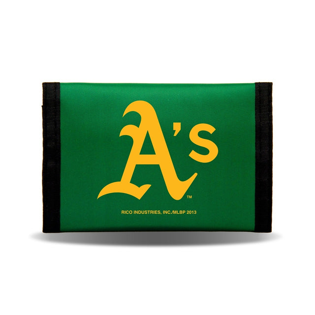 Cartera de nailon con tres pliegues de los Oakland Athletics