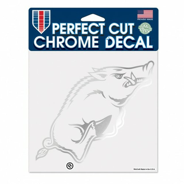 Arkansas Razorbacks Decal 6x6 Perfect Cut Chrome