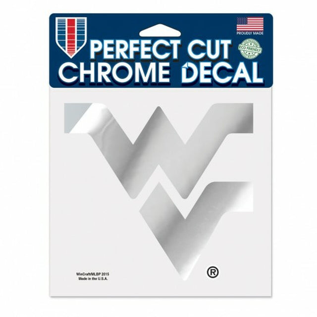 Calcomanía de los Mountaineers de Virginia Occidental, 6 x 6, corte perfecto, cromada