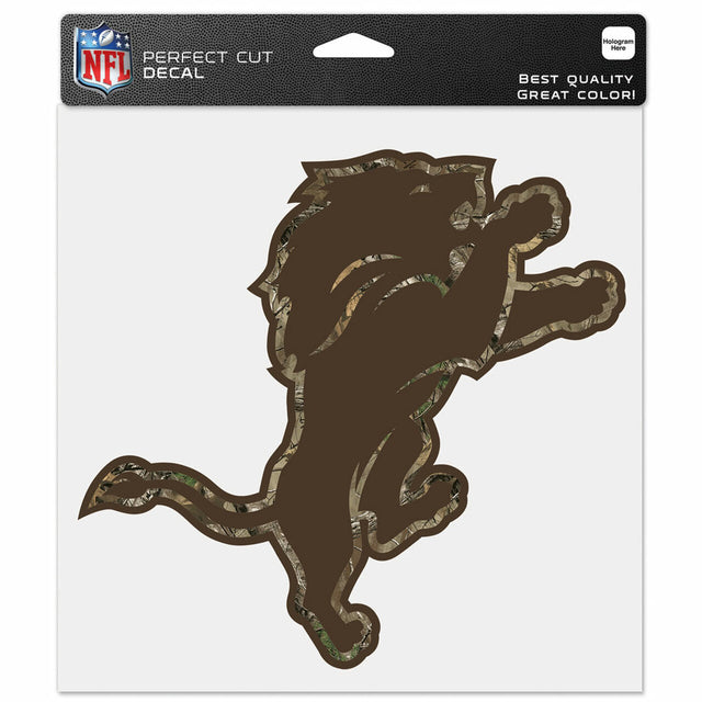 Calcomanía de los Detroit Lions de 8 x 8 pulgadas con corte perfecto de camuflaje