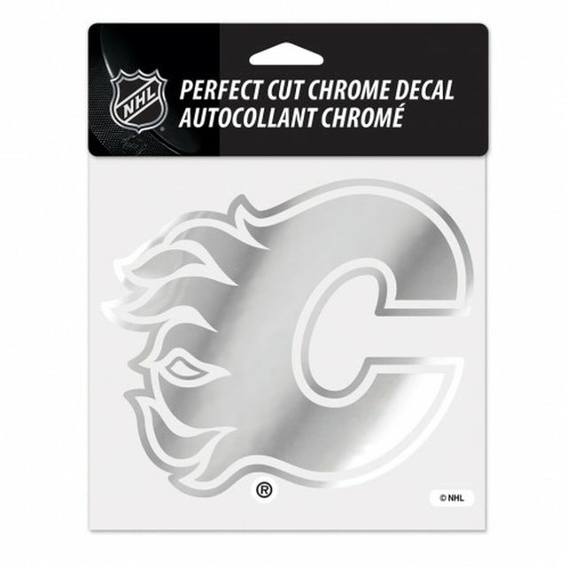 Calgary Flames Decal 6x6 Perfect Cut Chrome