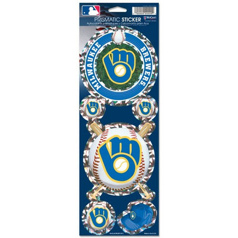 Milwaukee Brewers Decal 4x11 Die Cut Prismatic Style Retro Design - Special Order