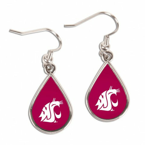 Washington State Cougars Earrings Tear Drop Style - Special Order