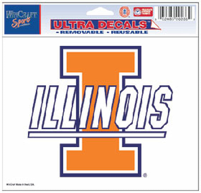 Illinois Fighting Illini Decal 5x6 Multi Use Color