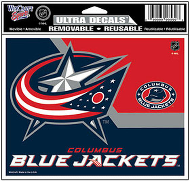 Calcomanía de los Columbus Blue Jackets, 5 x 6, color ultra