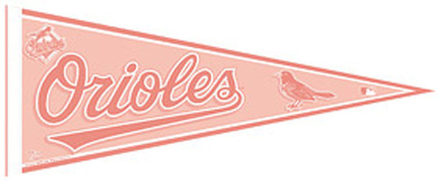 Banderín de los Baltimore Orioles de 12 x 30 en color rosa