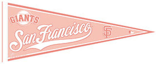 Banderín de los Gigantes de San Francisco, 12 x 30, color rosa