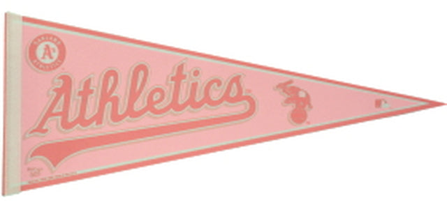 Banderín de los Atléticos de Oakland, 12 x 30, color rosa, estilo clásico, CO